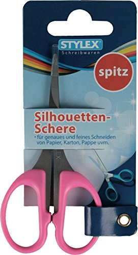Silhouettenschere / Länge 10 cm / spitz / Farbe: pink von Styleex Schreibwaren