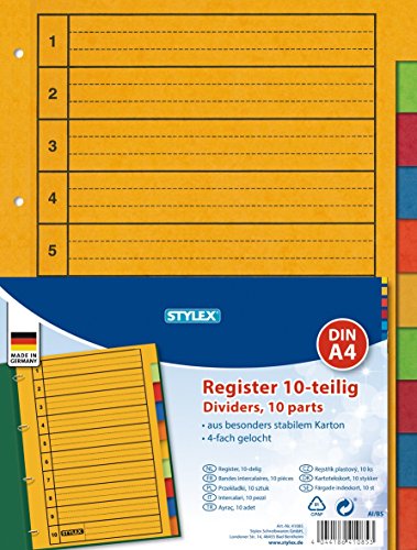 Ordner-Register, 10- teilig, DIN A4 von Stylex