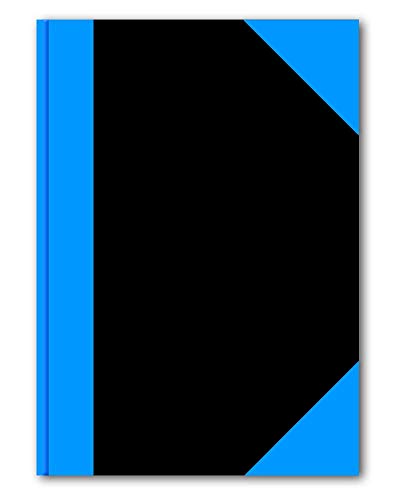 STYLEX 29104 Kladde A4, 192 Seiten liniert, schwarz mit blauen Ecken von Stylex
