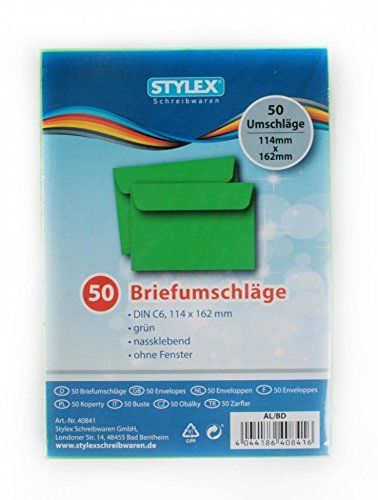 STYLEX 40841 50-er Briefumschläge C6, grün von Stylex