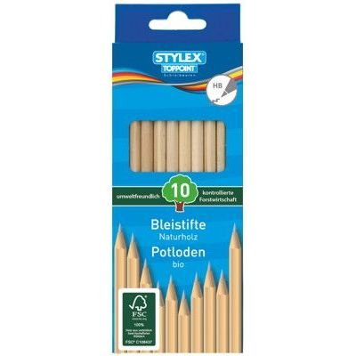 Stylex 26019 Bleistift (HB, Holz, Hexagonal, Schule, Ampulle, 10 Stück (S)) von Stylex