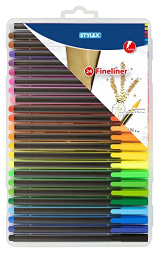 Stylex 32630 - Fineliner, 24 Farben, Strichstärke 0,4 mm, mit Qualitätsspitzen, 24 Stück von Stylex