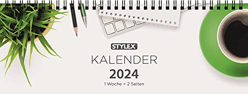 Stylex 43757 - Querkalender, Planer, Organizer 2024, zwei Seiten pro Woche, inklusive (8 Stück) von Stylex