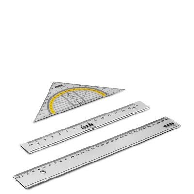Zeichengarnitur 3tlg. Geo Dreieck Lineal 15cm & 30cm von Stylex