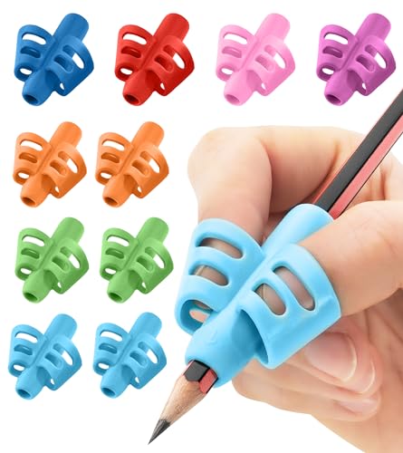 10 Stück Stiftehalter Kinder - Stiftehalter Lernhilfe Griff Schreiben Lernstift Bleistift Griffe Kinder Stifthalter Stifthalter Schreibhilfe Griff Haltung Kind (Mehrfarbig) von Stylo