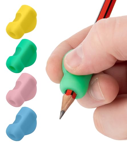 4 Stück Stiftehalter Kinder - Stiftehalter Lernhilfe Griff Schreiben Lernstift Bleistift Griffe Kinder Stifthalter Stifthalter Schreibhilfe Griff Haltung Kind (Mehrfarbig) von Stylo