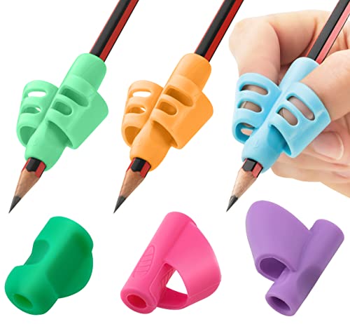 6 Stück Stiftehalter Kinder - Stiftehalter Lernhilfe Griff Schreiben Lernstift Bleistift Griffe Kinder Stifthalter Stifthalter Schreibhilfe Griff Haltung Kind (Mehrfarbig) von Stylo