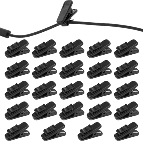 Kopfhörerkabelklemme, Headset-Kabelklemme, Headset-Kabelklemmen für Kopfhörerkabel, kleine Kopfhörer, kabellose Clips, schwarz, Kopfhörer-Halterung, Kabel-Clip, Mikrofon, Ohrhörer, Verwendung zur von Styquenzer