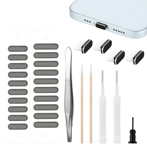 USB C Handy Staubschutz Reinigungsset, USB C Staubschutz Stecker Set, USB C Steckerabdeckung Mit Telefonlautsprecher Abdeckungsset, 24 Staubdichten Netzaufklebern USB C Handy Staubschutz Reinigungsset, USB C Staubschutz Stecker Set, USB C Steckerabdeckung Mit Telefonlautsprecher Abdeckungsset, 24 Staubdichten Netzaufklebern von Styquenzer