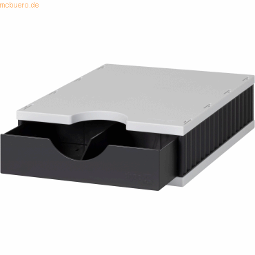 Styro Aufbewahrungsbox styrodoc uno Set 1 Fach schwarz/grau Schublade von Styro