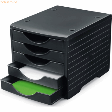Styro Schubladenbox stryogreenbox A4 5 Fächer schwarz/schwarz Styro Schubladenbox stryogreenbox A4 5 Fächer schwarz/schwarz von Styro