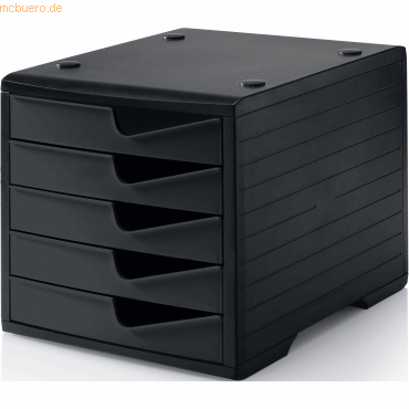 Styro Schubladenbox styroswingbox 5 Schubladen schwarz/schwarz von Styro