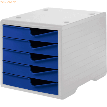 Styro Schubladenbox styroswingbox 5 Schübe grau/blau von Styro