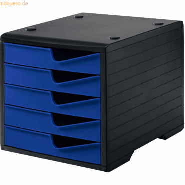 Styro Schubladenbox styroswingbox 5 Schübe schwarz/blau von Styro