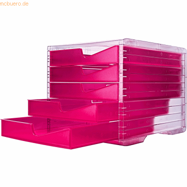 Styro Schubladenbox styroswingbox NeonLine 5 Schubladen neon-pink von Styro
