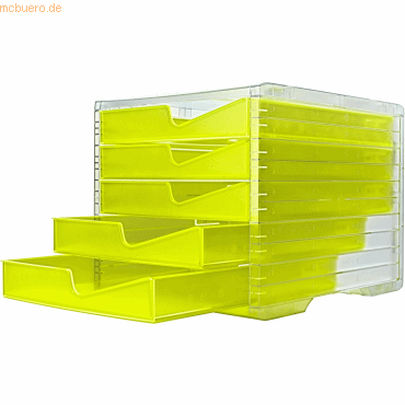 Styro Schubladenbox styroswingbox NeonLine 5 Schubladen neongelb von Styro