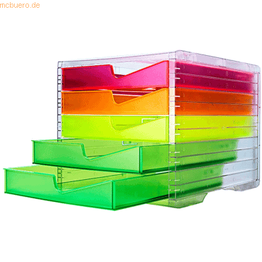Styro Schubladenbox styroswingbox Neonline 5 Schübe transparent/multic von Styro