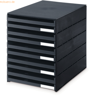 Styro Schubladenbox styroval Pro 10 Schubladen offen schwarz/schwarz von Styro