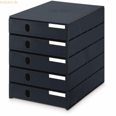 Styro Schubladenbox styroval Pro 5 Schubladen geschlossen schwarz von Styro