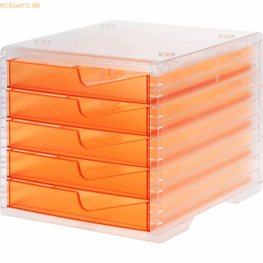 Styro Schubladenbox styrowingsbox 5 Schübe light transparent/apricot von Styro