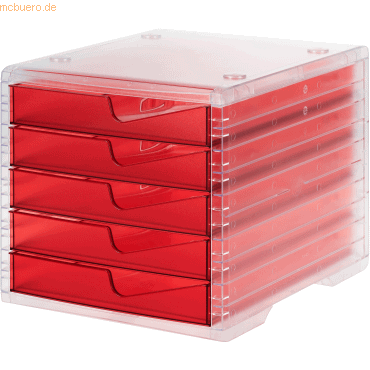 Styro Schubladenbox styrowingsbox 5 Schübe light transparent/cranberry Styro Schubladenbox styrowingsbox 5 Schübe light transparent/cranberry von Styro