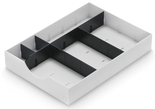 Styro System-Schublade für Sortierstation styrodoc, weiß mit 1 Längs- und 2 Querstegen in schwarz, Material: - 1 Stück (268-405.05) von Styro