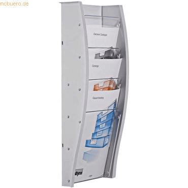 Styro Wandprospekthalter styrodisplay A4 Kunststoff 4 Fächer lichtgrau Styro Wandprospekthalter styrodisplay A4 Kunststoff 4 Fächer lichtgrau von Styro