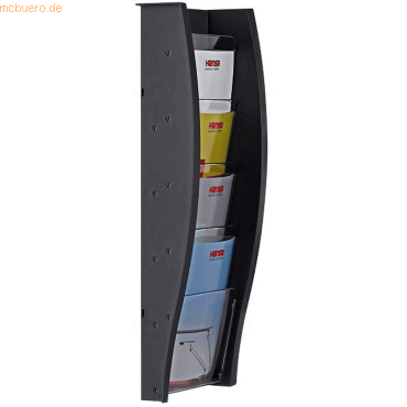 Styro Wandprospekthalter styrodisplay A5 Kunststoff 4 Fächer anthrazit Styro Wandprospekthalter styrodisplay A5 Kunststoff 4 Fächer anthrazit von Styro