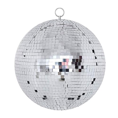 Hängende Discokugel, silberfarben, reflektierend, rotierend, runde Lampen, Tanz, Musik, Festival, Bühnenlicht, Hochzeit, Geburtstag, Dekoration, 25 cm, Silber Hängende Discokugel, silberfarben, reflektierend, rotierend, runde Lampen, Tanz, Musik, Festival, Bühnenlicht, Hochzeit, Geburtstag, Dekoration, 25 cm, Silber von Suammiitstrieadea