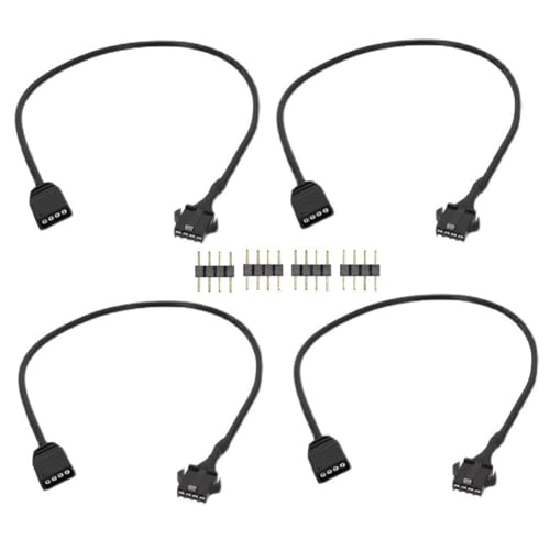Suanzua 4-Teiliges RGB-Verlängerungskabel, 12 V, 4-Polig auf SM 4-Polige Buchse, ARGB-Anschlussadapterkabel für Computerlüfter, Motherboard, LED-Streifen Suanzua 4-Teiliges RGB-Verlängerungskabel, 12 V, 4-Polig auf SM 4-Polige Buchse, ARGB-Anschlussadapterkabel für Computerlüfter, Motherboard, LED-Streifen von Suanzua