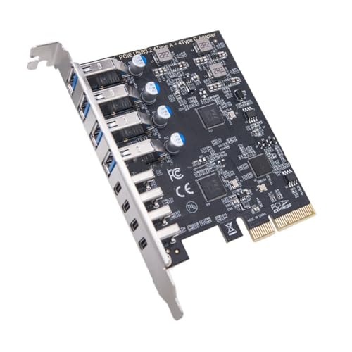 Suanzua 8-Port USB 3.2 PCI-E Erweiterungskarten-Adapterkarte 20 Gbit/S 4 Typ-C+4 Typ-A Erweiterungskarte für Desktop-PC-Hostkarte Suanzua 8-Port USB 3.2 PCI-E Erweiterungskarten-Adapterkarte 20 Gbit/S 4 Typ-C+4 Typ-A Erweiterungskarte für Desktop-PC-Hostkarte von Suanzua