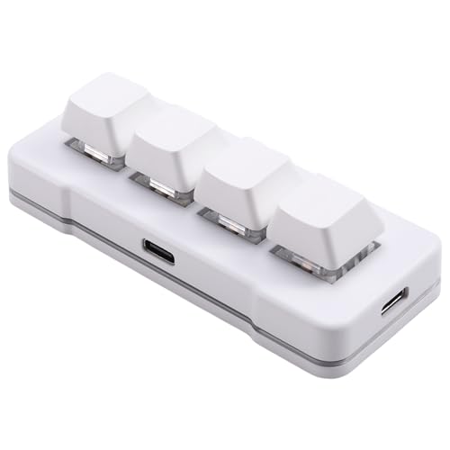Suanzua MK424U 4-Tasten-Mini-Angepasste Tastatur mit Mechanischem Blauem Schalter, USB-Anschluss für Büro, Spiele, Multimedia, von Suanzua