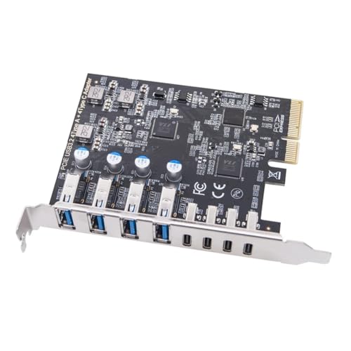 Suanzua PCIE USB3.2 GEN2 10Gbps Erweiterungskarte PCI Express X4 auf 4 Port TYP A + 4 Port TYP C Adapter USB HUB für Desktop-PC Suanzua PCIE USB3.2 GEN2 10Gbps Erweiterungskarte PCI Express X4 auf 4 Port TYP A + 4 Port TYP C Adapter USB HUB für Desktop-PC von Suanzua
