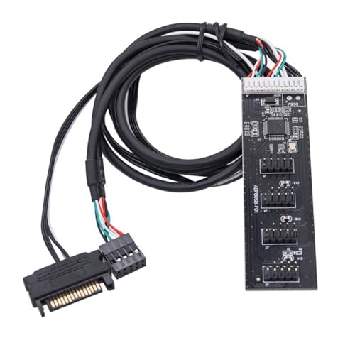 Suanzua USB2.0-Header-Splitter, 9-Polig, 1 auf 4, Verlängerungs-Hub-Splitter mit SATA-Schnittstellenkabel für PC-Mainboard-Adapter Suanzua USB2.0-Header-Splitter, 9-Polig, 1 auf 4, Verlängerungs-Hub-Splitter mit SATA-Schnittstellenkabel für PC-Mainboard-Adapter von Suanzua