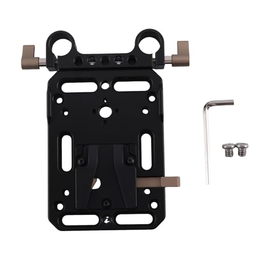 Suanzua VR-V-Mount-Adapterplatte, Versorgungsteiler mit 15-mm-Stangenklemme mit Automatischem Verriegelungsschutz für DSLR-Kamera Suanzua VR-V-Mount-Adapterplatte, Versorgungsteiler mit 15-mm-Stangenklemme mit Automatischem Verriegelungsschutz für DSLR-Kamera von Suanzua