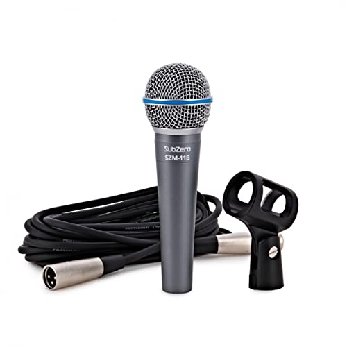 SubZero 11B Professionelles Gesangsmikrofon für Gesang mit XLR-Kabel von SubZero