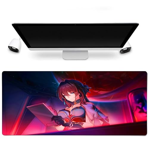 Honkai-Gaming-Matte: Star Rail – Legendäre Version von Himeko, XXL 900 x 400 mm, stabile Basis, glatte Oberfläche und wasserfest von Sublymes