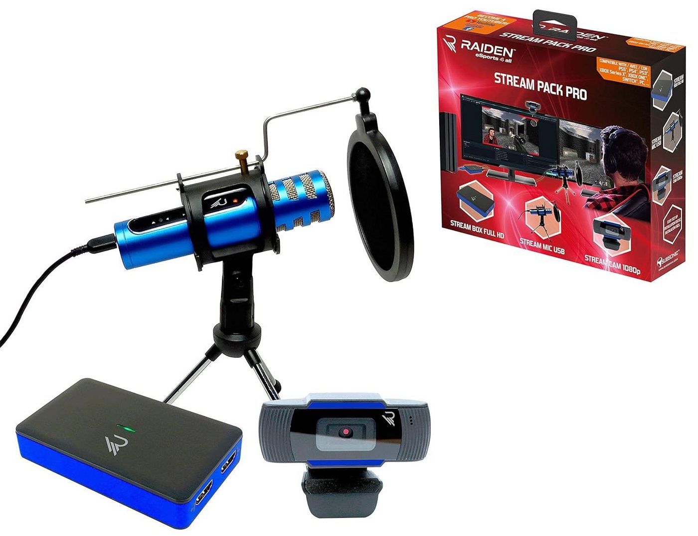 Subsonic Streamer Bundle - Webcam, Mikrofon, Stream Box Full HD - Streamer Gameplay-Aufnahmegerät von Subsonic