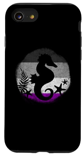 Asexual Pride Seepferdchen Vintage LGBT Ace Asexualität Flagge Hülle für iPhone SE (2020) / 7 / 8 von Subtle LGBTQ Asexual Pride Designs