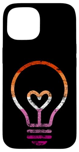 Dezente Lesben-Flagge, Herz, Glühbirne, Vintage Hülle für iPhone 15 von Subtle Lesbian Lightbulb Gifts Apparel