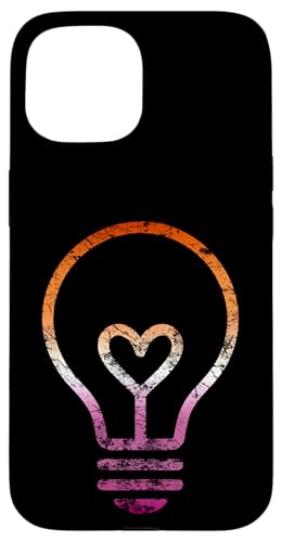 Dezente Lesben-Flagge, Herz, Glühbirne, Vintage Hülle für iPhone 15 von Subtle Lesbian Lightbulb Gifts Apparel