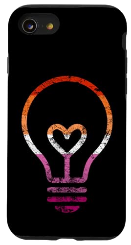 Dezente Lesben-Flagge, Herz, Glühbirne, Vintage Hülle für iPhone SE (2020) / 7 / 8 von Subtle Lesbian Lightbulb Gifts Apparel