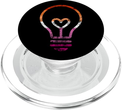 Dezente Lesben-Flagge, Herz, Glühbirne, Vintage PopSockets PopGrip für MagSafe Dezente Lesben-Flagge, Herz, Glühbirne, Vintage PopSockets PopGrip für MagSafe von Subtle Lesbian Lightbulb Gifts Apparel