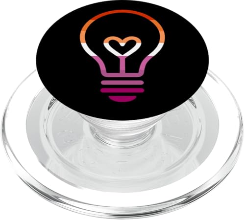 Dezente Lesben-Flaggen-Glühbirne PopSockets PopGrip für MagSafe Dezente Lesben-Flaggen-Glühbirne PopSockets PopGrip für MagSafe von Subtle Lesbian Lightbulb Gifts Apparel