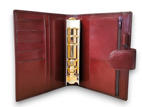 Succes Senior Deluxe Manager Plus Organizer Leder Ringbuch Agenda 30 mm Ringmechanik • 18 x 14 x 4 cm Terminplaner mit Anti-Aqua-Finish (Bordeaux Rot) von Succes