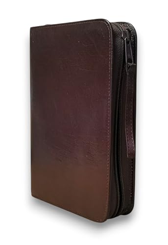 Succes Senior Deluxe Organizer Braun Leder Ringbuch Agenda mit Reißverschluss • 20 mm Ringmechanik 22 x 15 cm Terminplaner in Glanz-Optik PS243DL01 von Succes