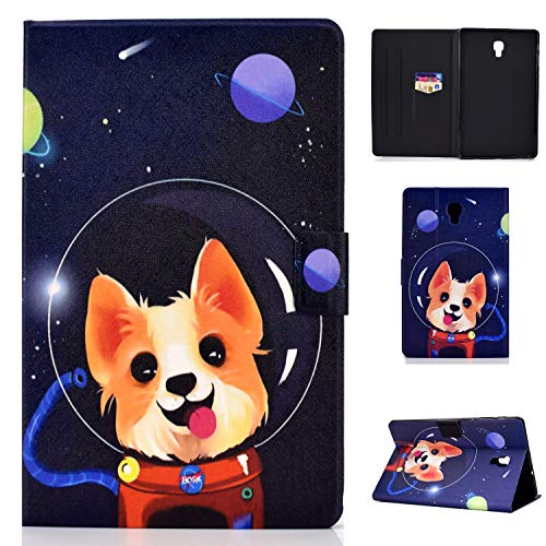 Succtop Galaxy Tab A 10.5 Zoll Hülle Brieftasche Flip Schutzhülle Stand Magnetisch Tablet Tasche Hülle mit Auto Schlaf/Wach Funktion für Samsung Galaxy Tab A 2018 10.5" SM-T590/SM-T595 Weltraumhund von Succtop