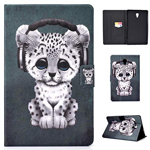 Succtop Galaxy Tab A 10.5 Zoll Hülle Brieftasche Flip Schutzhülle Stand Magnetisch Tablet Tasche Hülle mit Auto Schlaf/Wach Funktion für Samsung Galaxy Tab A 2018 10.5" SM-T590/SM-T595 Musik Leopard von Succtop