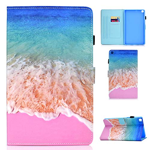 Succtop Galaxy Tab A 8" 2019 Hüll PU Leder Cover Flip Stand Funktion Brieftasche Tablet Schutzhülle mit Kartenschlitz, Stifthalter for Samsung Galaxy Tab A 2019 8 Zoll SM-T290/SM-T295 Ozean von Succtop