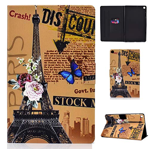 Succtop Galaxy Tab S6 Lite Hülle PU Folio Flip Brieftasche Schutzhülle Stand Funktion Tablet Tasche Hülle mit Kartenschlitz für Samsung Galaxy Tab S6 Lite 10.4 Zoll SM-P610 / SM-P615 Eiffelturm von Succtop